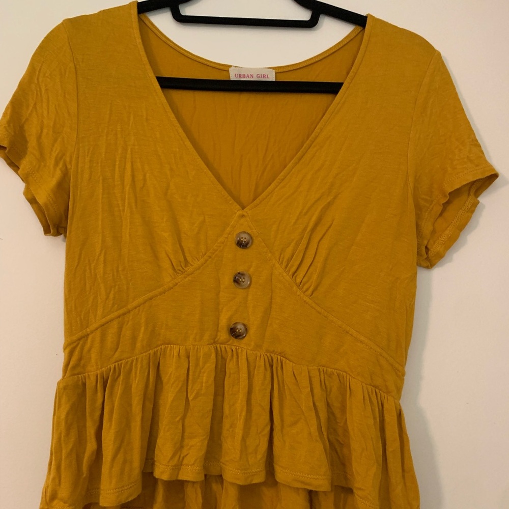 Semi Cropped Golden Yellow Blouse - Picture 2 of 3